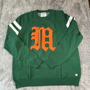 Homefield Miami Hurricanes Sweater Mens 3XL Green Orange Chenille M Knit Varsity